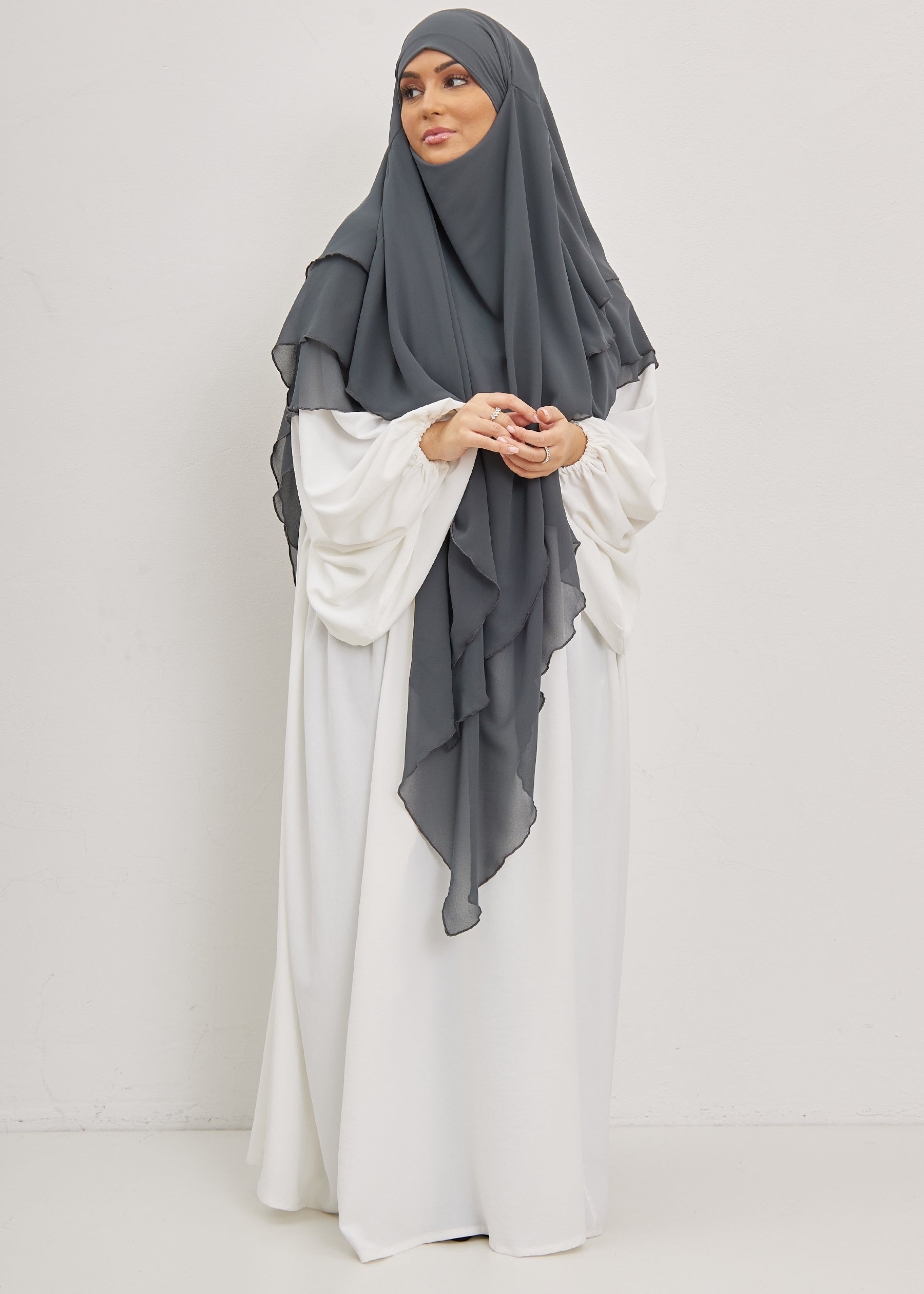 Khimar Olayya - Triple volants mousseline