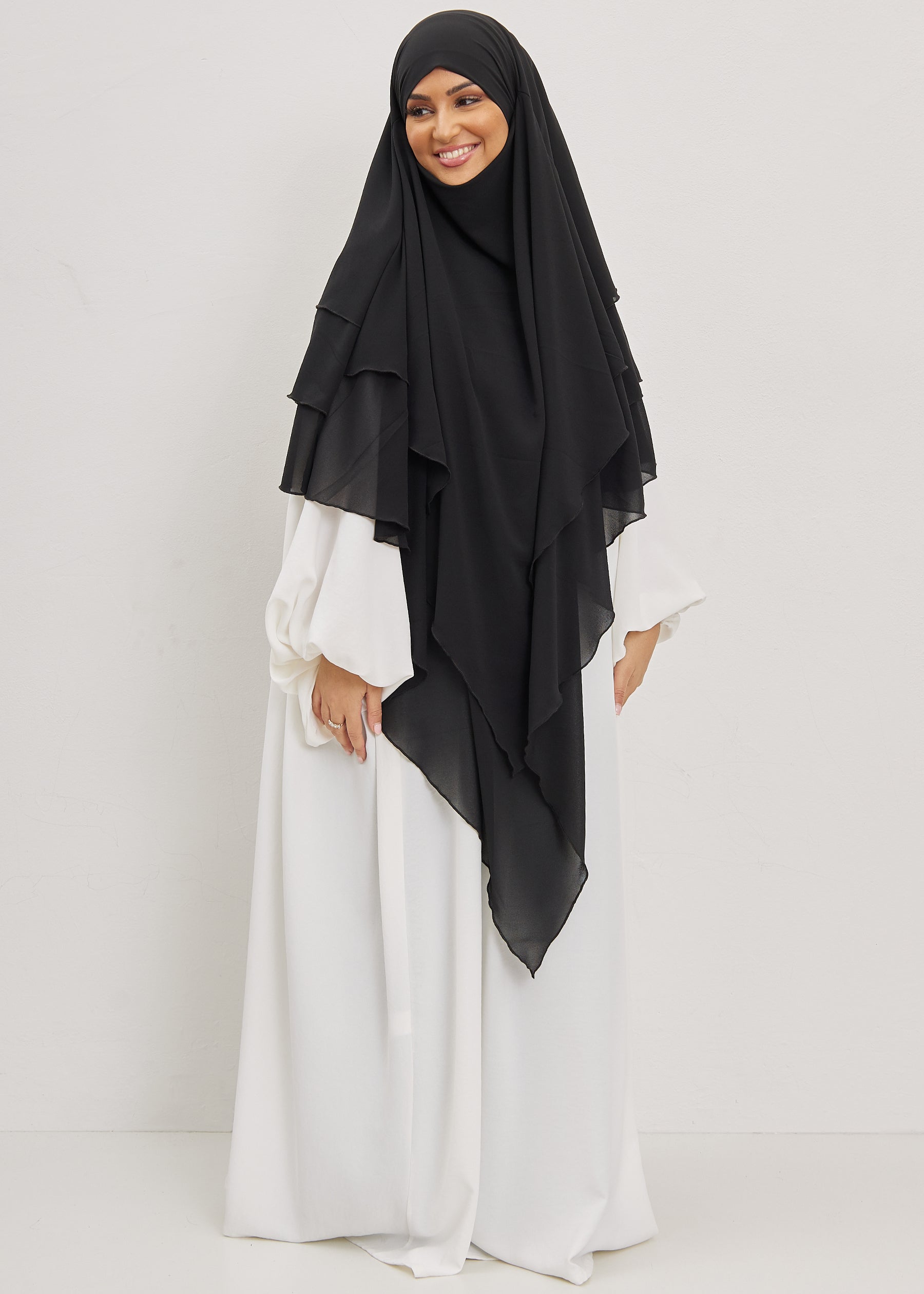 Khimar Olayya - Triple volants mousseline