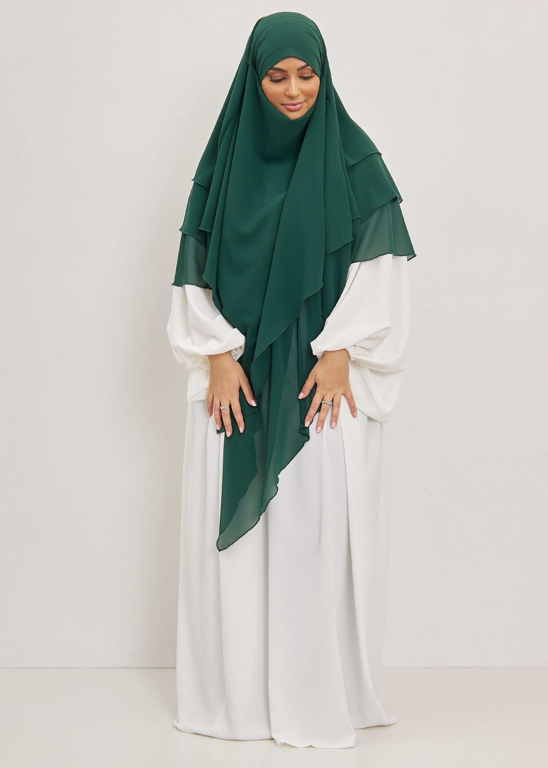 Khimar Olayya - Triple volants mousseline
