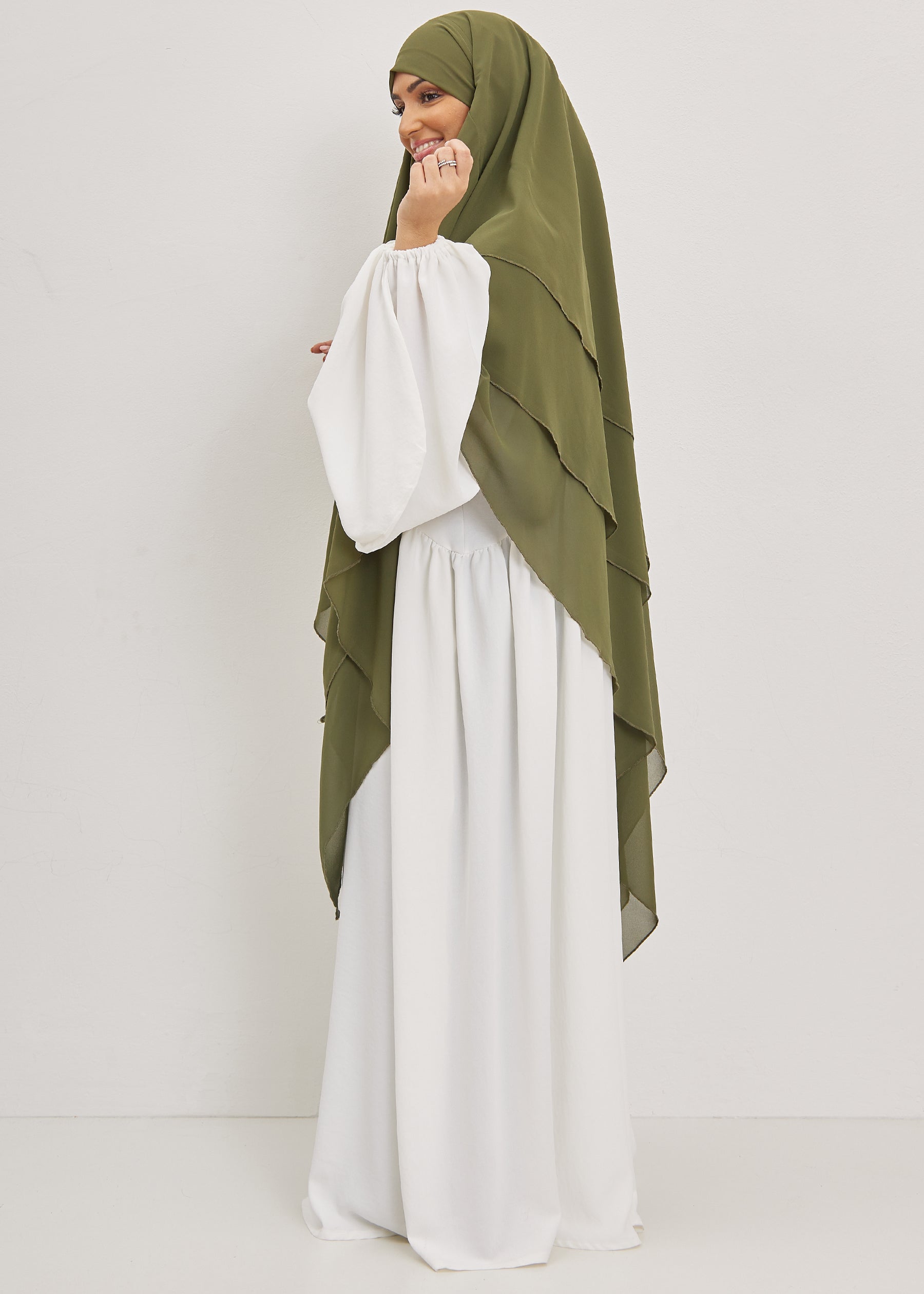 Khimar Olayya - Triple volants mousseline