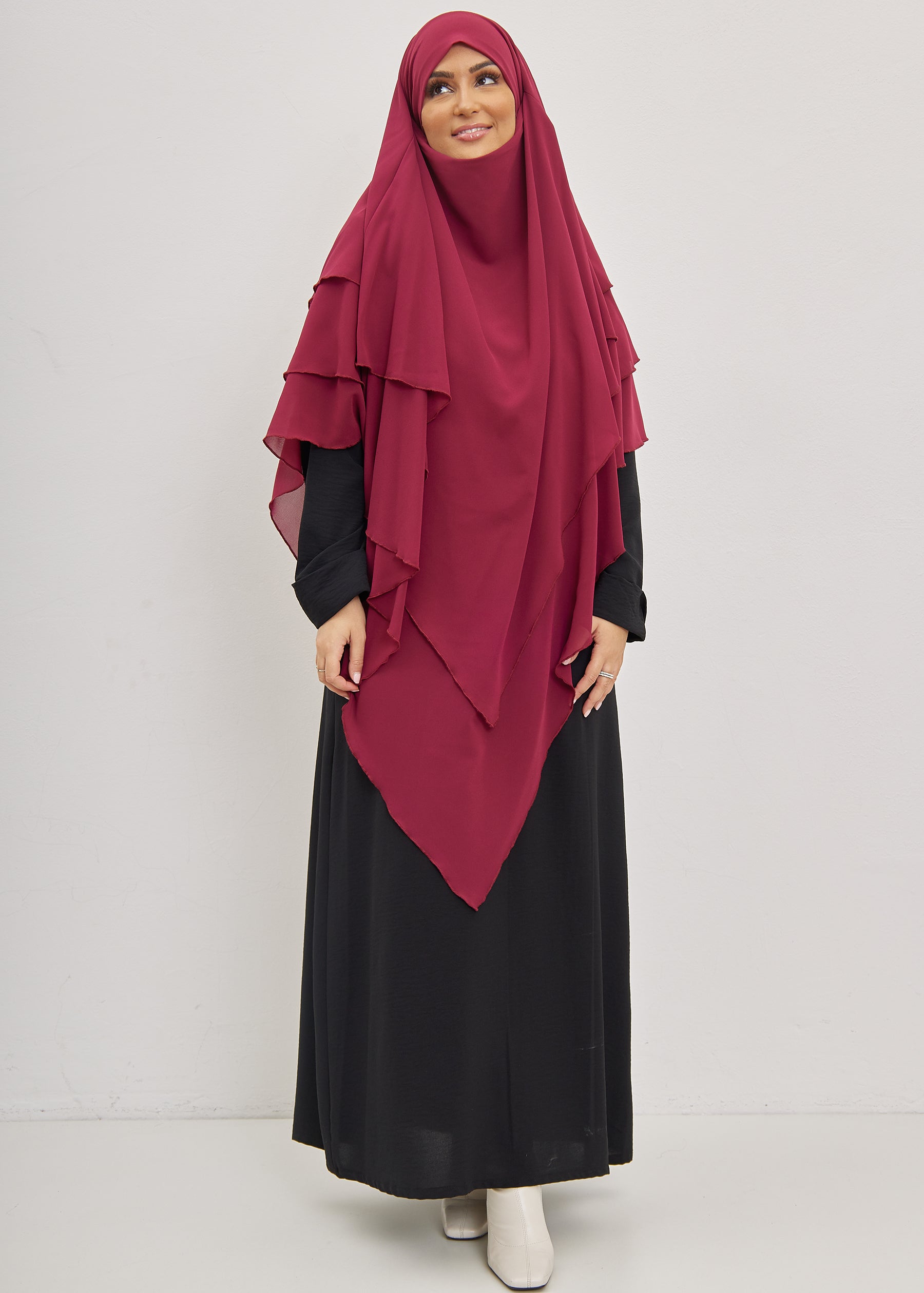 Khimar Olayya - Triple volants mousseline