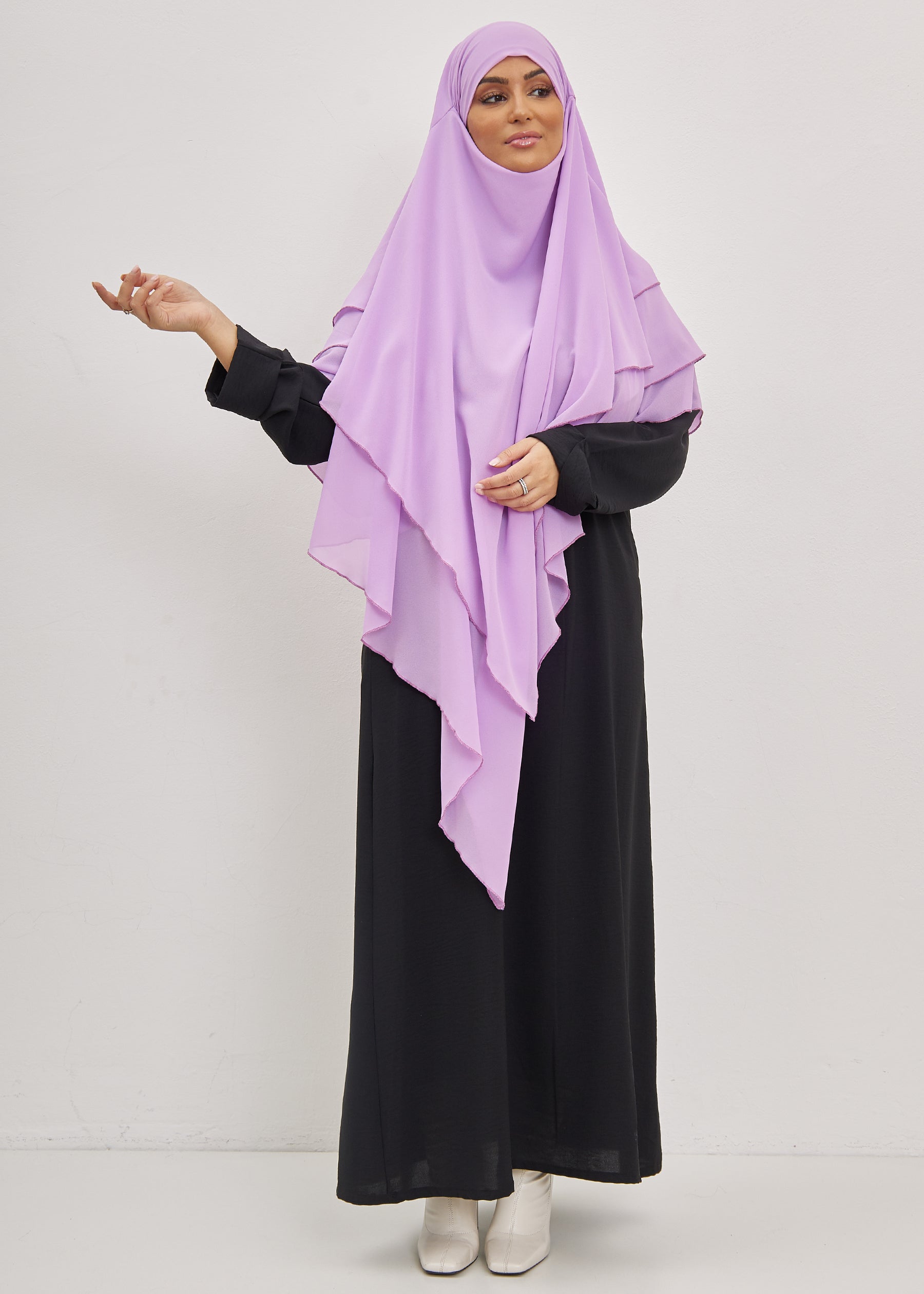 Khimar Olayya - Triple volants mousseline